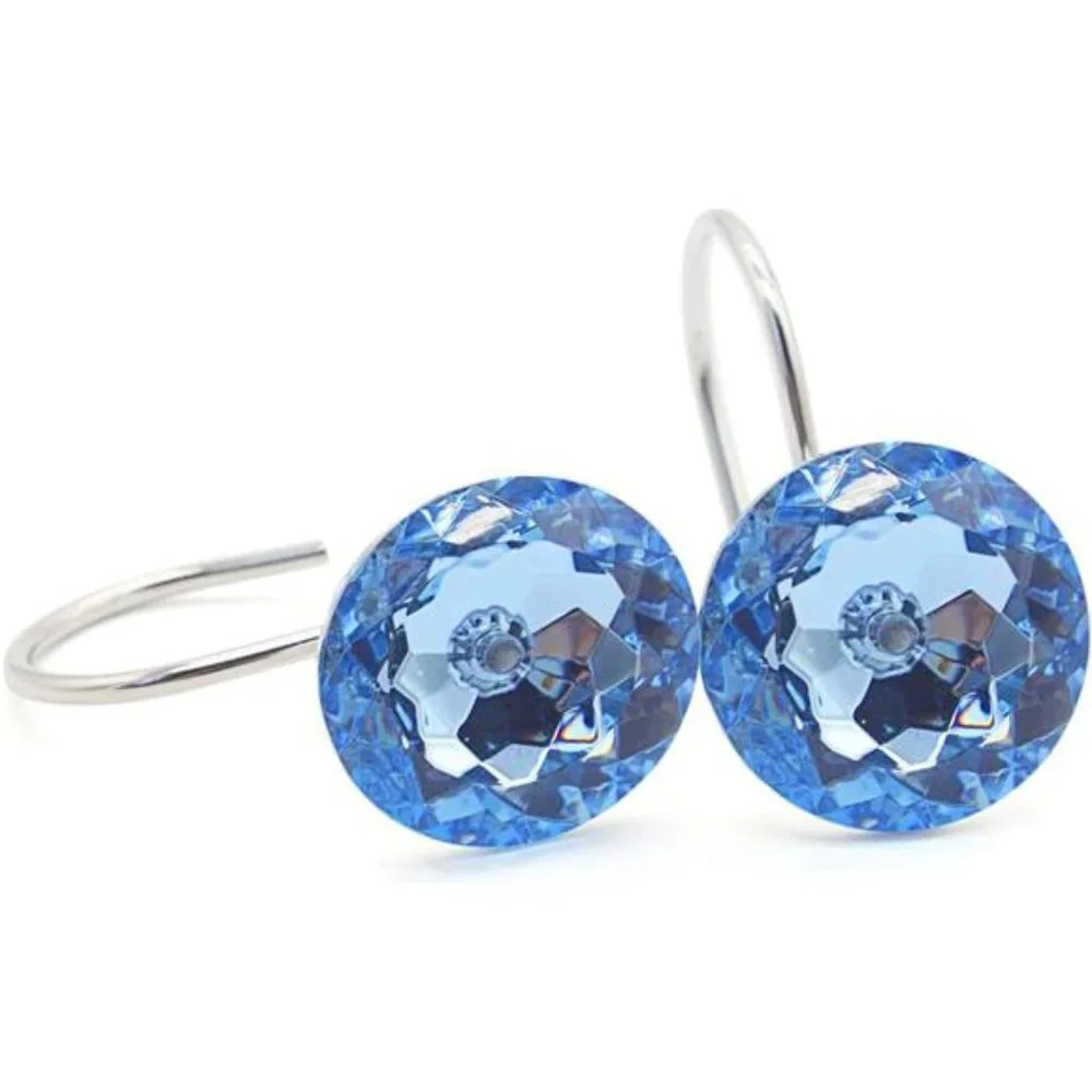 Round Acrylic Decorative Rhinestones Bling Rolling Bathroom Bath Set of 12 Rings